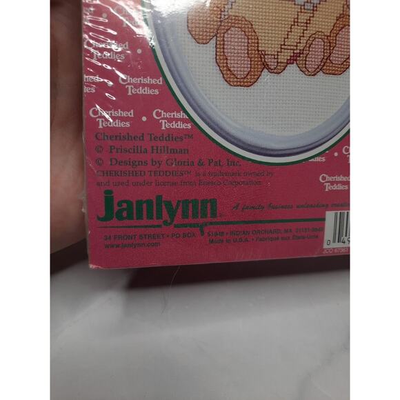Vintage Janlynn Cherished Teddies Cross Stitch Kit with Frame 3.5x4.5 - Picture 4 of 6